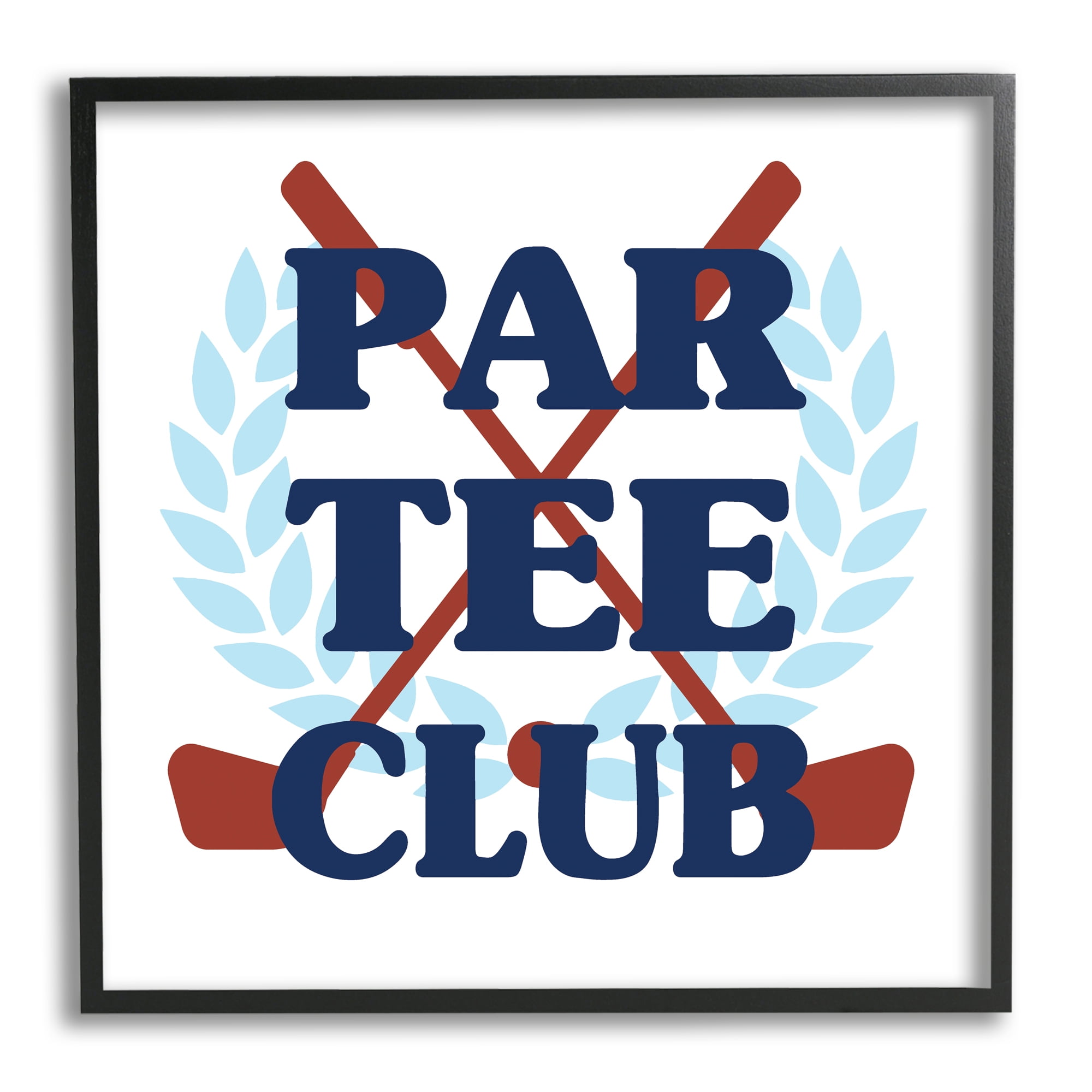 Stupell Industries Par Tee Club Golf Clubs Religious Painting Black Framed Art Print Wall Art