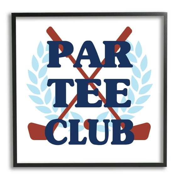 Stupell Industries Par Tee Club Golf Clubs Religious Painting Black Framed Art Print Wall Art