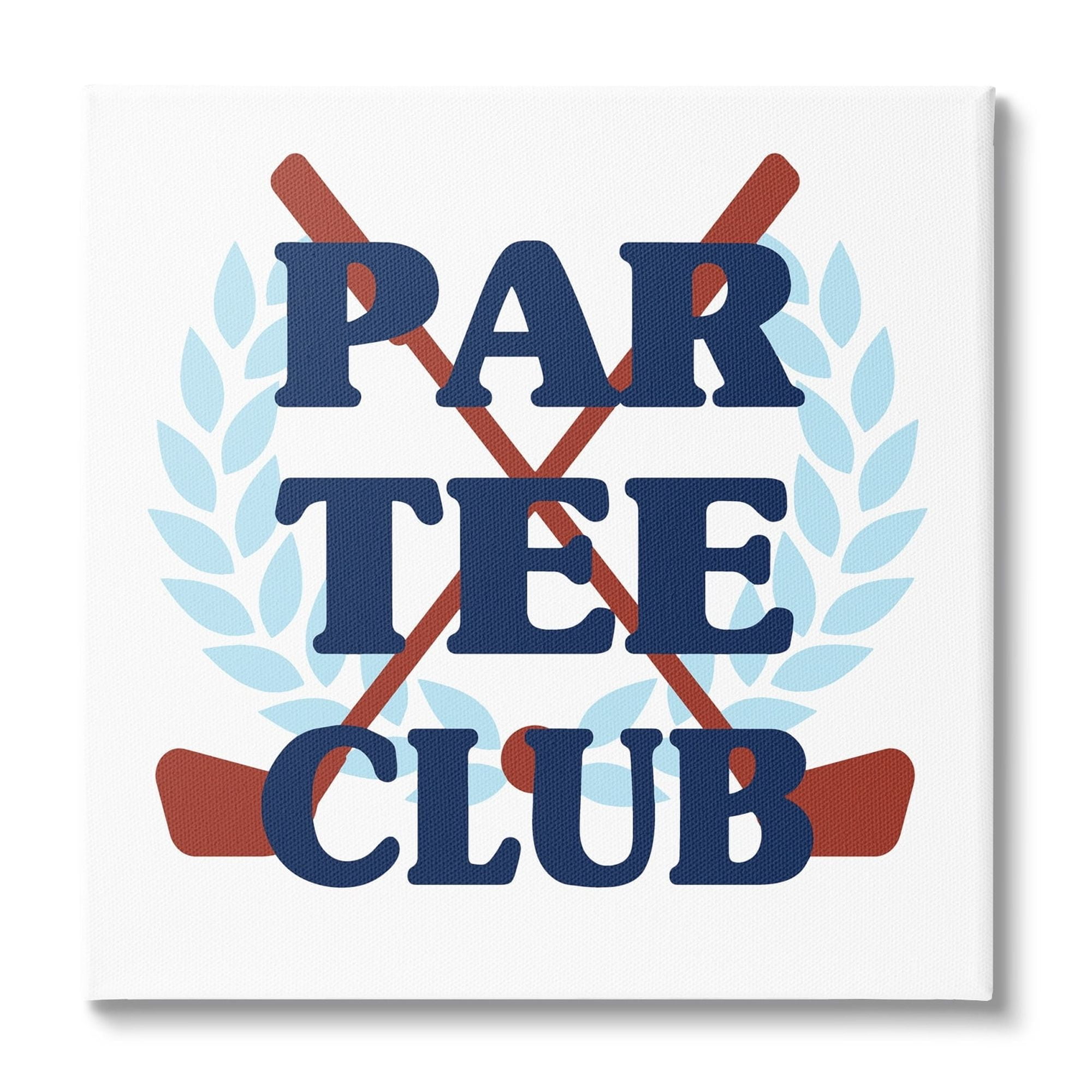 Stupell Industries Par Tee Club Golf Clubs Religious Painting Gallery Wrapped Canvas Print Wall Art