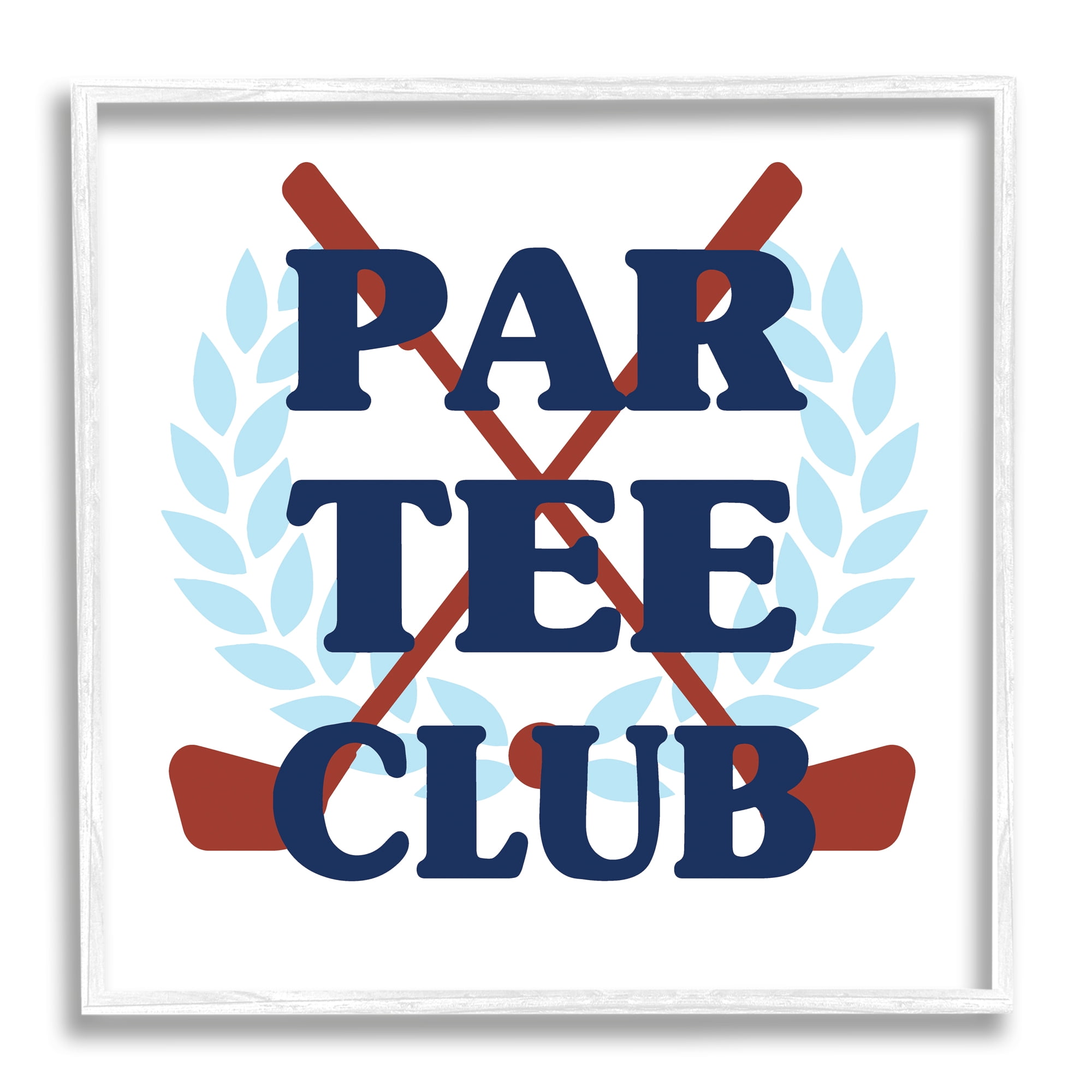 Stupell Industries Par Tee Club Golf Clubs Religious Painting White Framed Art Print Wall Art