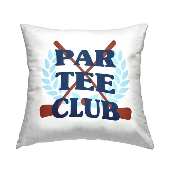 Stupell Industries Par Tee Club Golfing Sports Laurel Square Decorative Printed Throw Pillow, 18 x 18,