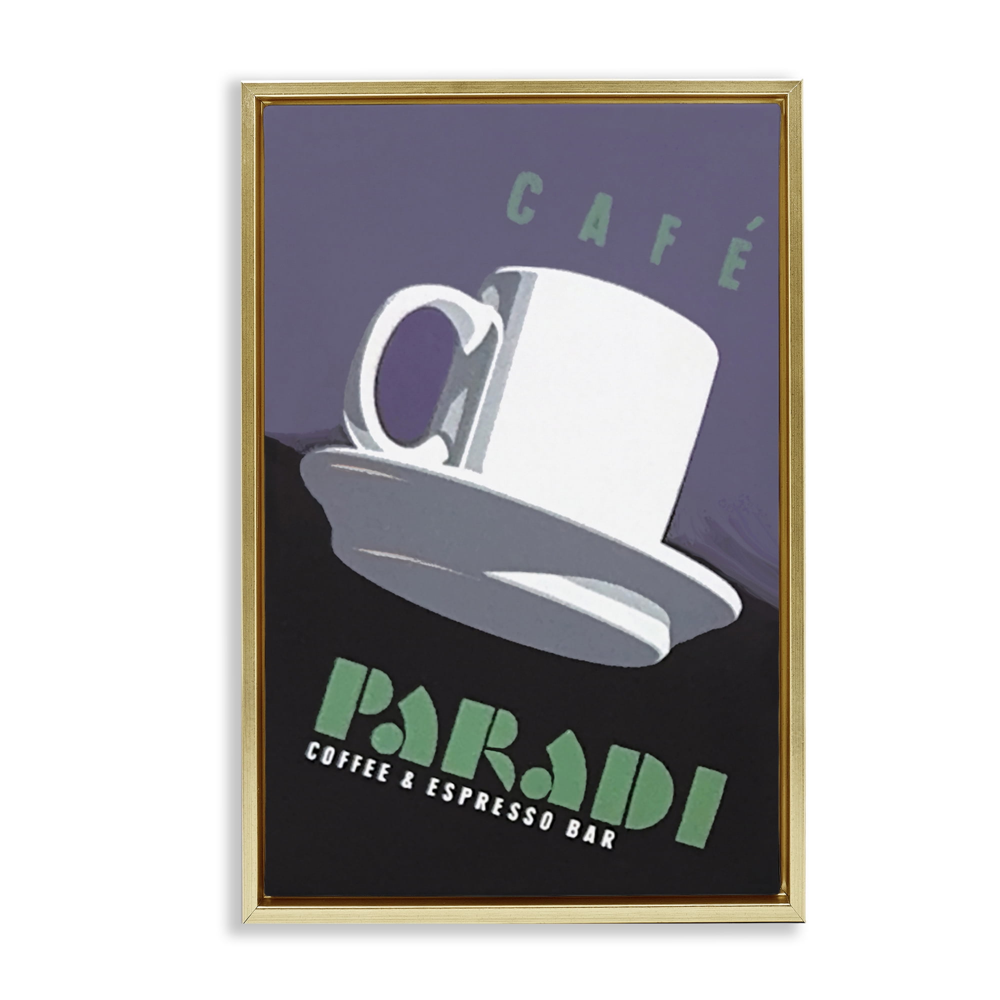 Stupell Industries Paradi Coffee & Espresso Gold Framed Floater Canvas Wall Art, design by Jadei Graphics