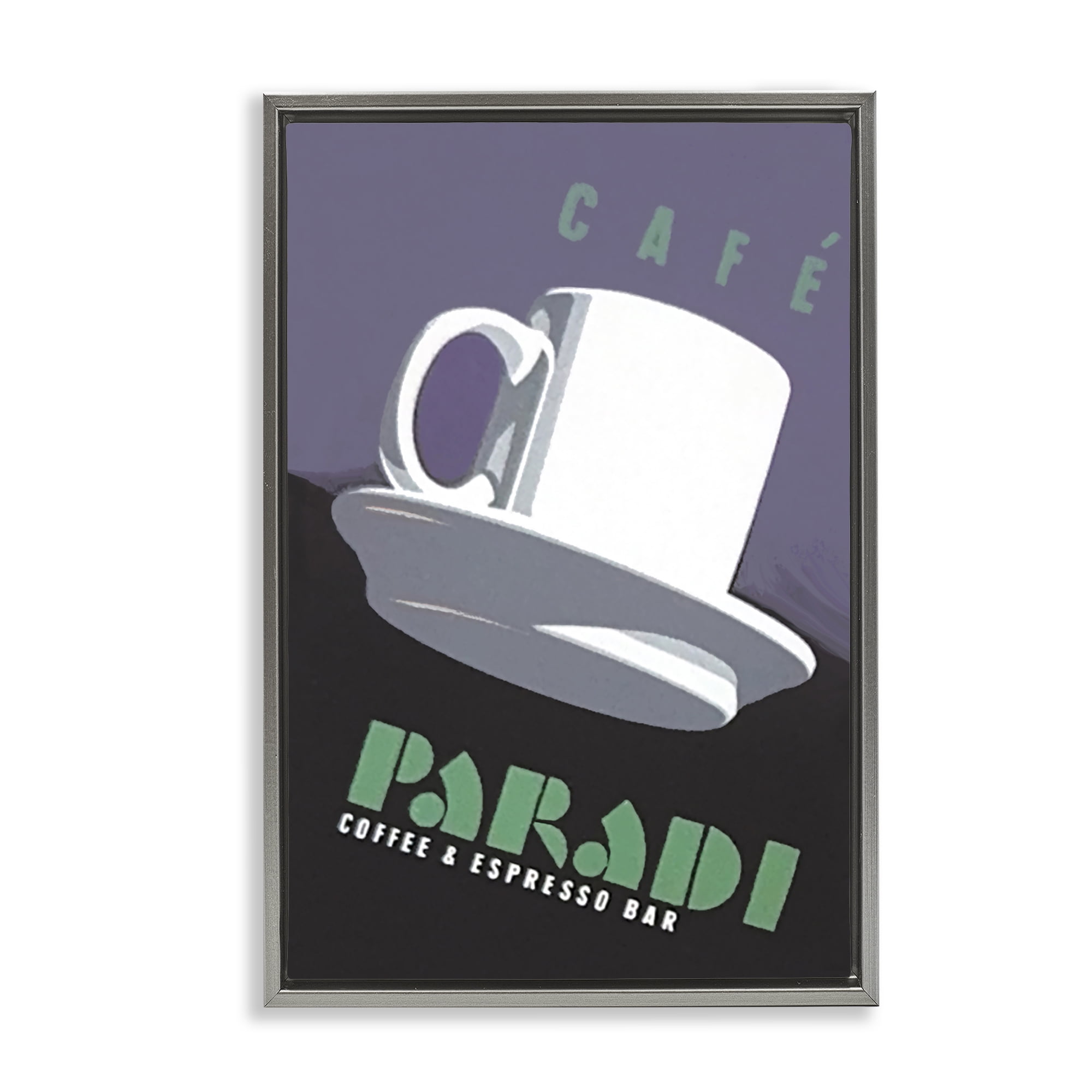 Stupell Industries Paradi Coffee & Espresso Gray Framed Floater Canvas Wall Art, design by Jadei Graphics