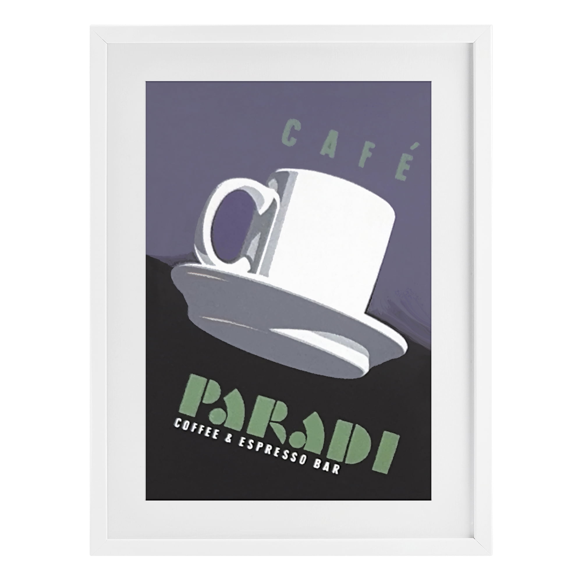Stupell Industries Paradi Coffee & Espresso White Framed Print Under Glass, design by Jadei Graphics