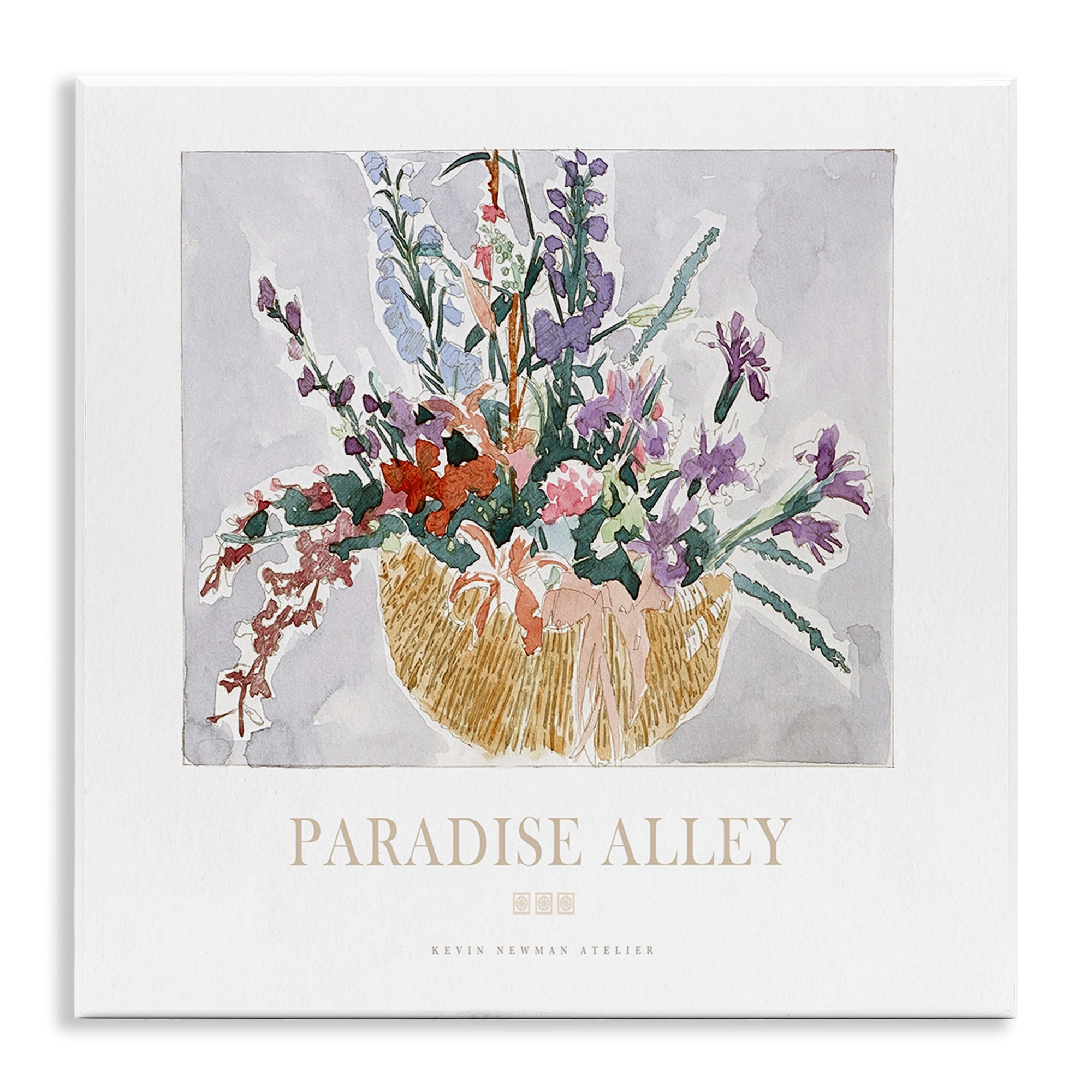 Stupell Industries Paradise Alley Basket of Flowers Wall Plaque Art, design by Jadei Graphics