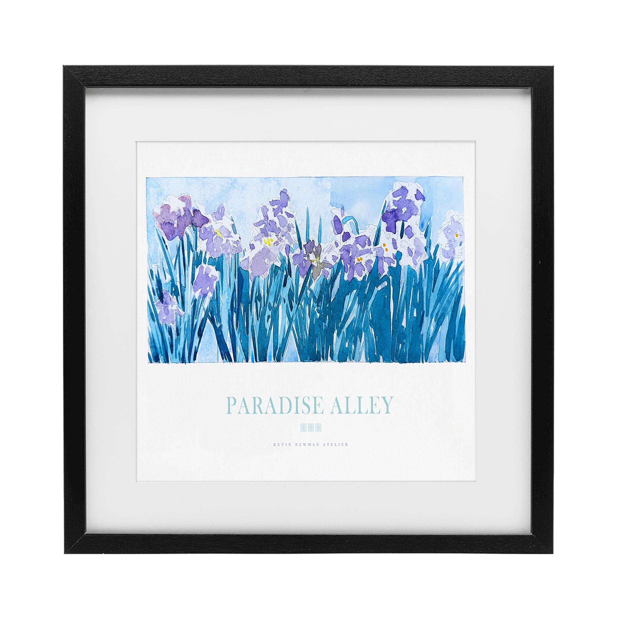 Stupell Industries Paradise Alley Purple Irises Black Framed Print Under Glass, design by Jadei Graphics