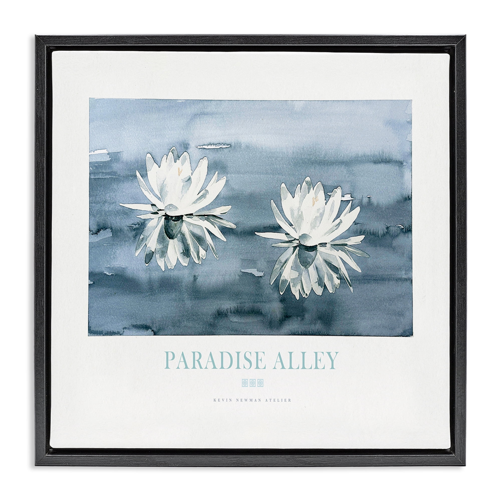 Stupell Industries Paradise Alley Water Lilies Black Framed Floater Canvas Wall Art, design by Jadei Graphics