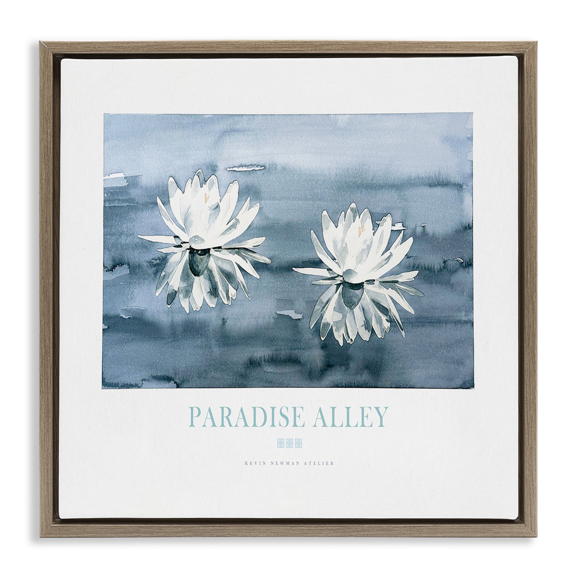 Stupell Industries Paradise Alley Water Lilies Brown Framed Floater Canvas Wall Art, design by Jadei Graphics