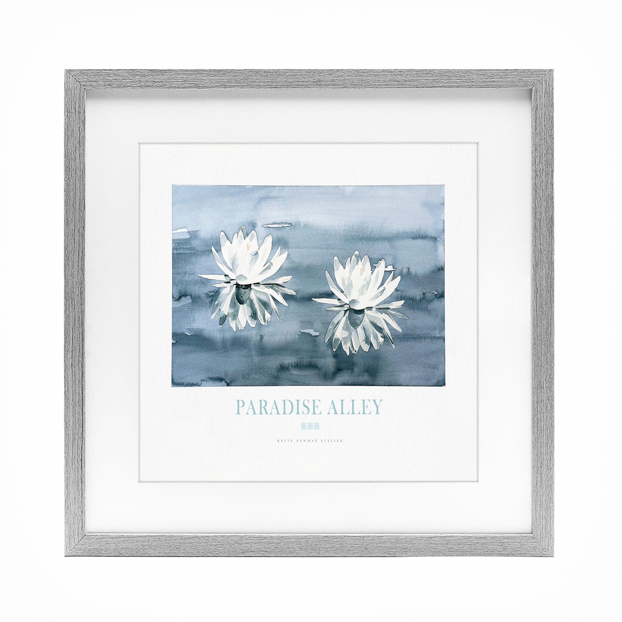 Stupell Industries Paradise Alley Water Lilies Gray Framed Print Under Glass, design by Jadei Graphics