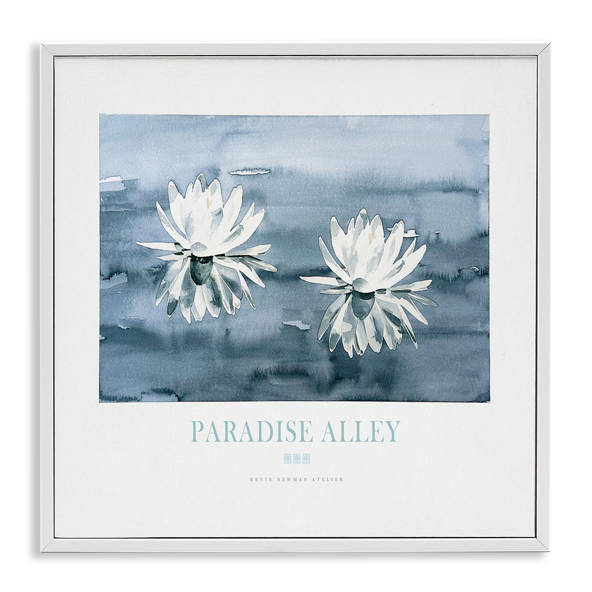 Stupell Industries Paradise Alley Water Lilies White Framed Giclee Art, design by Jadei Graphics