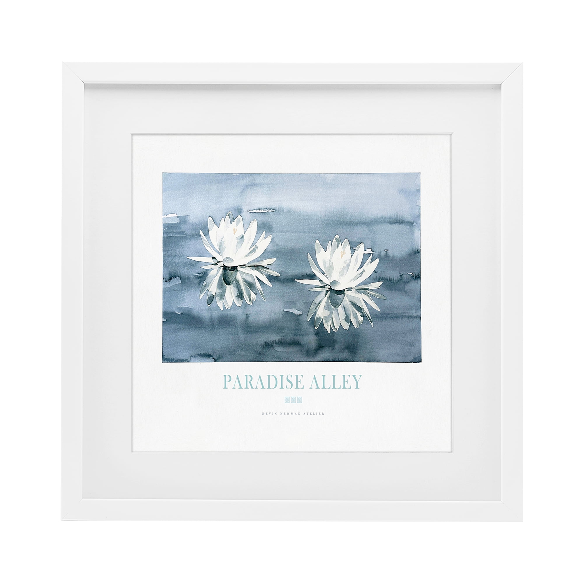 Stupell Industries Paradise Alley Water Lilies White Framed Print Under Glass, design by Jadei Graphics