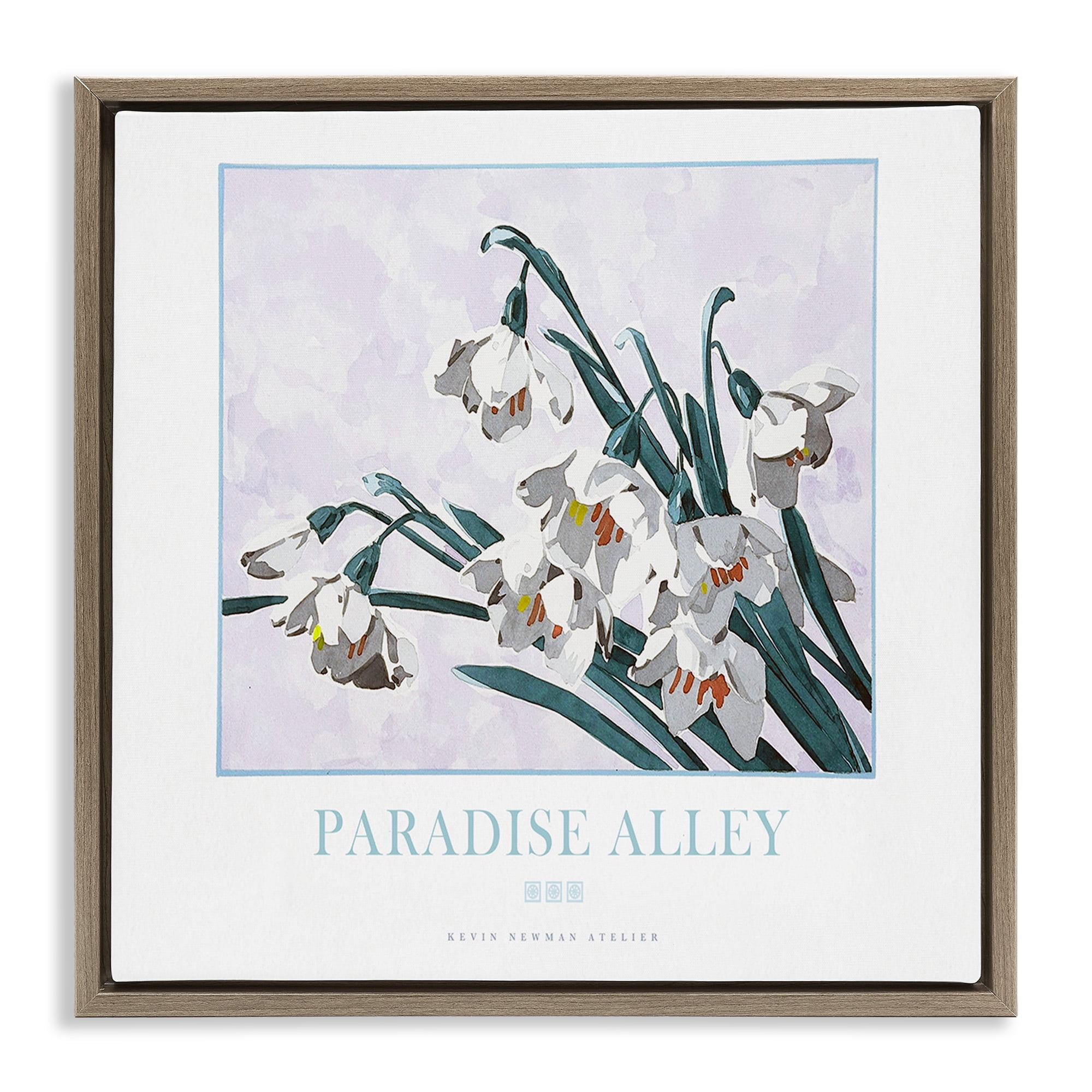 Stupell Industries Paradise Alley White Spring Blooms Brown Framed Floater Canvas Wall Art, design by Jadei Graphics