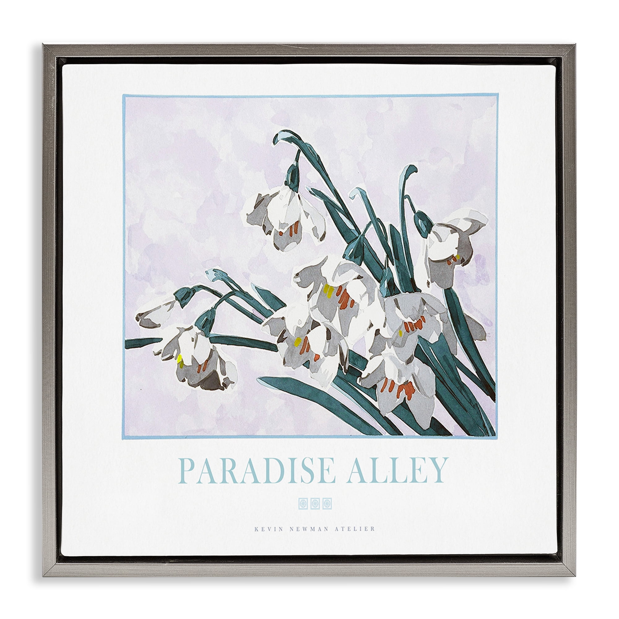 Stupell Industries Paradise Alley White Spring Blooms Gray Framed Floater Canvas Wall Art, design by Jadei Graphics