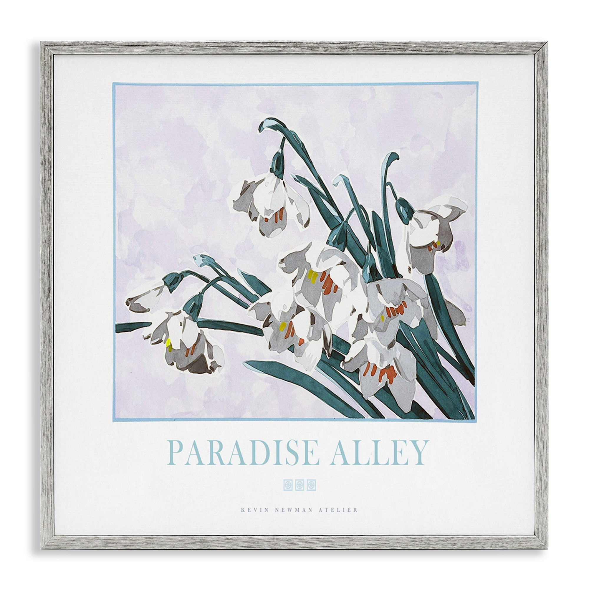 Stupell Industries Paradise Alley White Spring Blooms Gray Framed Giclee Art, design by Jadei Graphics
