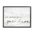 thumbnail image 1 of Stupell Industries Paradise Phrase Glam Cursive White Grain Pattern Framed Wall Art, 30 x 24, Design by Lil' Rue, 1 of 5
