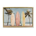 thumbnail image 1 of Stupell Industries Tropical Paradise Surfboard Trio Gold Floating Frame Canvas Art, 25 x 17, by Petals Prints Design, 1 of 8