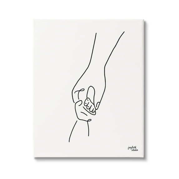Stupell Industries Parent & Child Holding Hands Family Line Doodle Graphic Art Gallery Wrapped Canvas Print Wall Art, Design by Jess Baskin