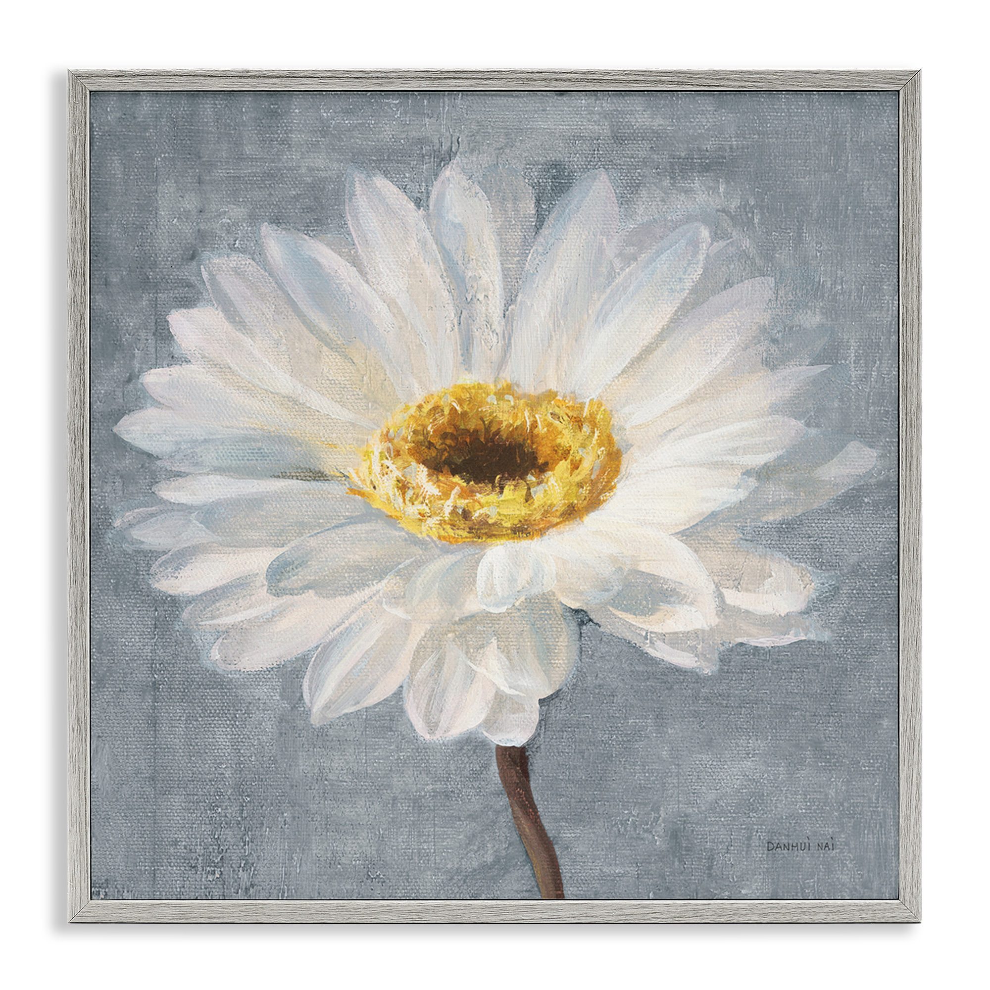 Stupell Industries Paris Blossom on Grey Plants & Flowers Painting Gray Framed Art Print Wall Art, 12 x 12