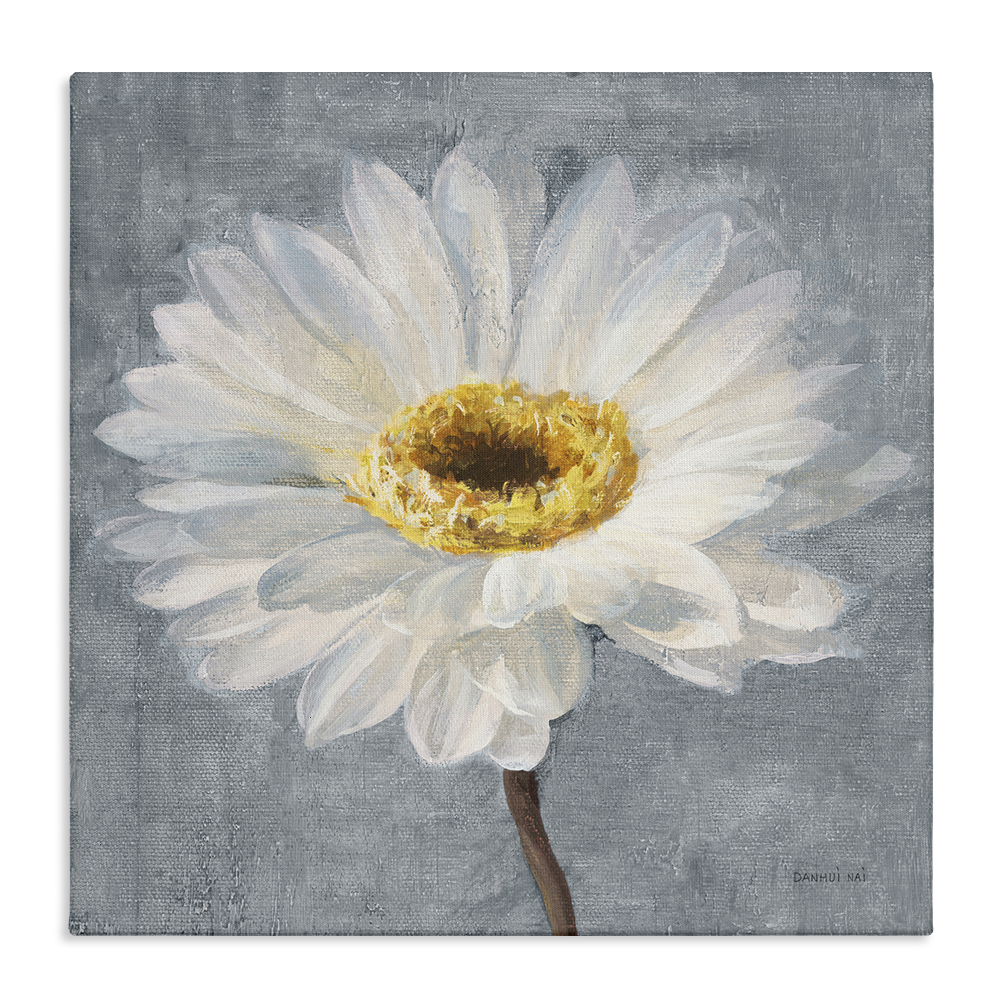 Stupell Industries Paris Blossom on Grey Plants & Flowers Painting Wrapped Canvas Art Print Wall Art, 24 x 24