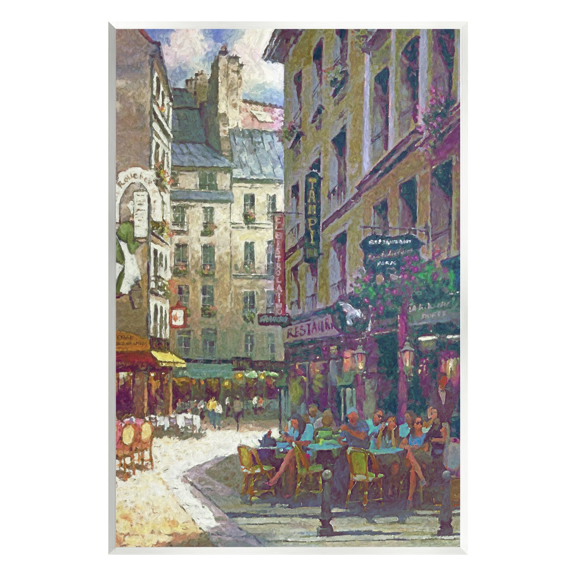 Stupell Industries Paris Cafe Street Town & City Painting Unframed Art Print Wall Art, 10 x 15