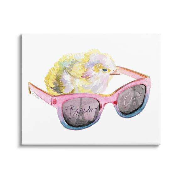 Stupell Industries Paris Chick Glam Pink Sunglasses Fashion Animal Painting Gallery Wrapped Canvas Print Wall Art, Design by Jennifer Redstreake