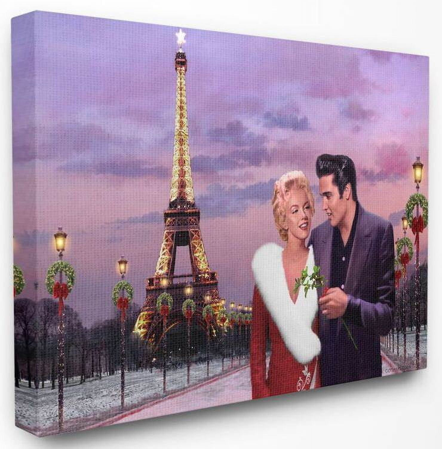 Stupell Industries Paris Christmas Holiday Vintage Hollywood Movie Star Classic Illustration Canvas Wall Art by Jadei Graphics