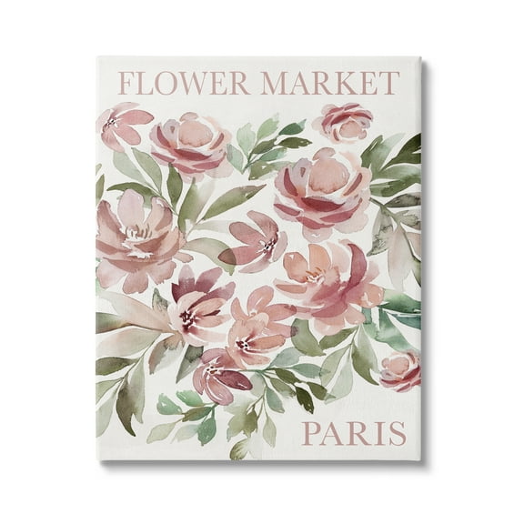 Stupell Industries Paris Flower Market Botanical & Floral Painting Gallery Wrapped Canvas Art Print Wall Art, 16 x 20