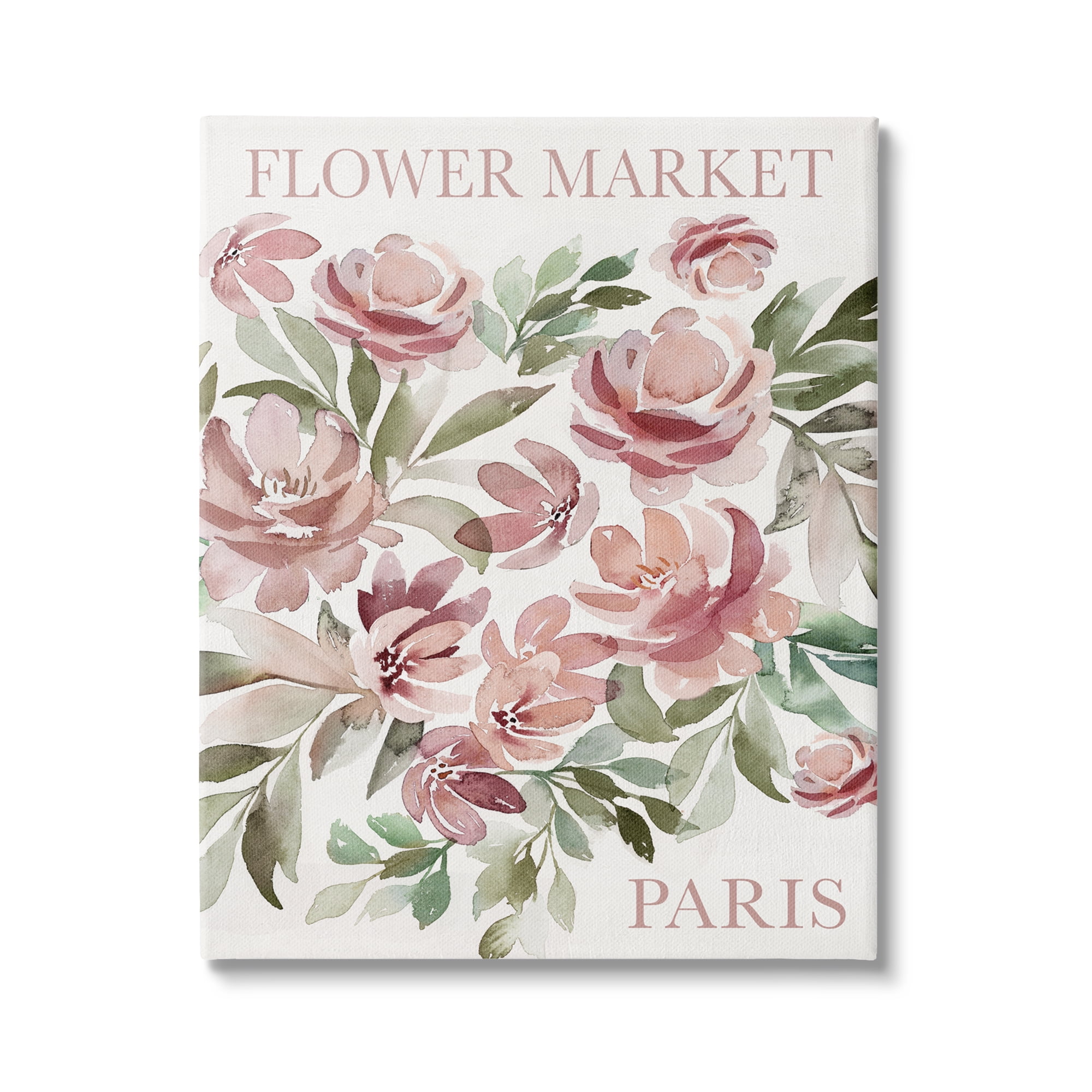 Stupell Industries Paris Flower Market Botanical & Floral Painting Gallery Wrapped Canvas Art Print Wall Art, 30 x 40