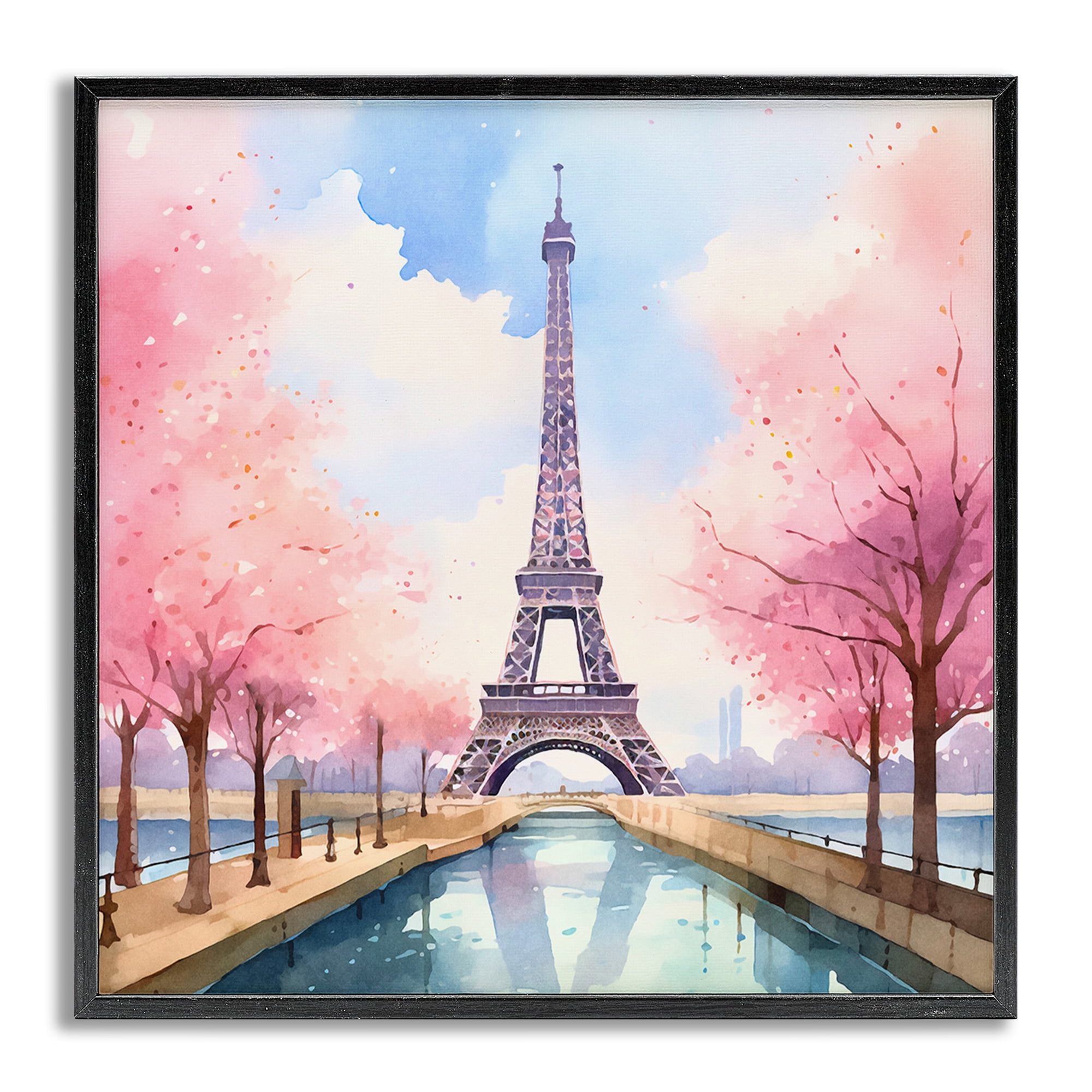 Stupell Industries Paris Rendezvous Scene Town & City Painting Gray Framed Art Print Wall Art, 17 x 17