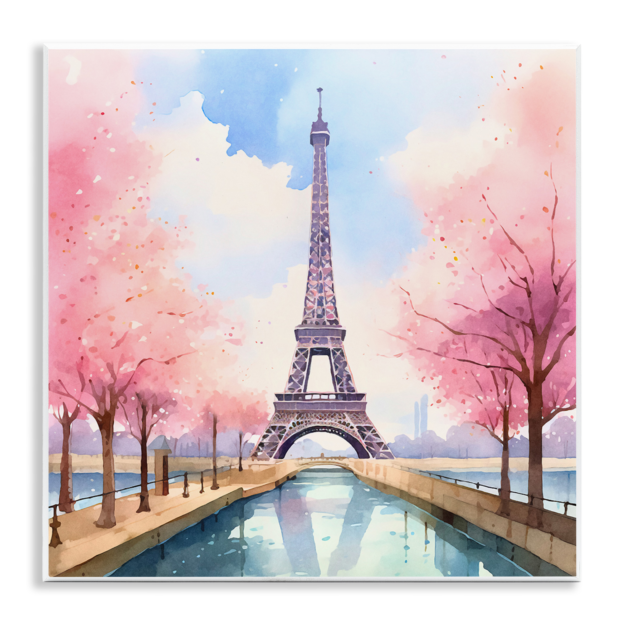 Stupell Industries Paris Rendezvous Scene Town & City Painting Unframed Art Print Wall Art, 12 x 12