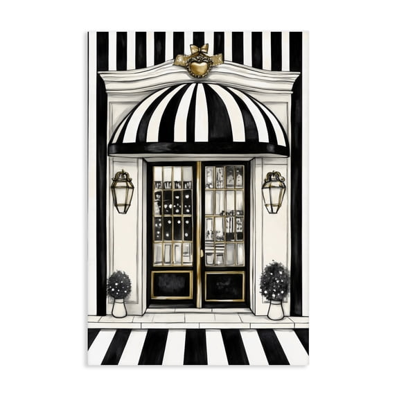 Stupell Industries Art Deco Paris Storefront Facade Canvas Art, 16 x 24, by Petals Prints Design
