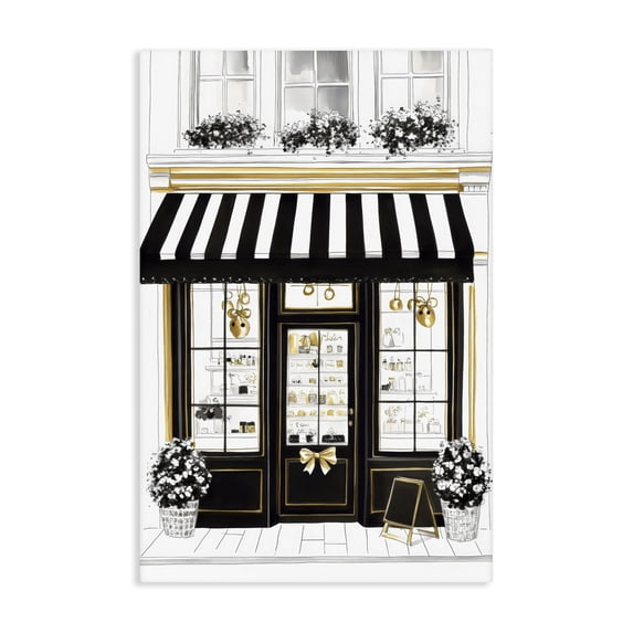 Stupell Industries Art Deco Paris Storefront Window Display Canvas Art, 30 x 45, by Petals Prints Design