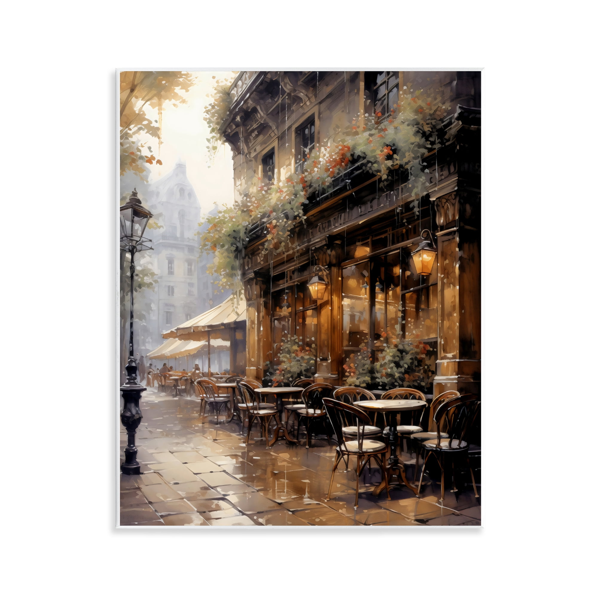 Stupell Industries Paris Street Cafe in Rain Wall Plaque Art, design by Creative Studio