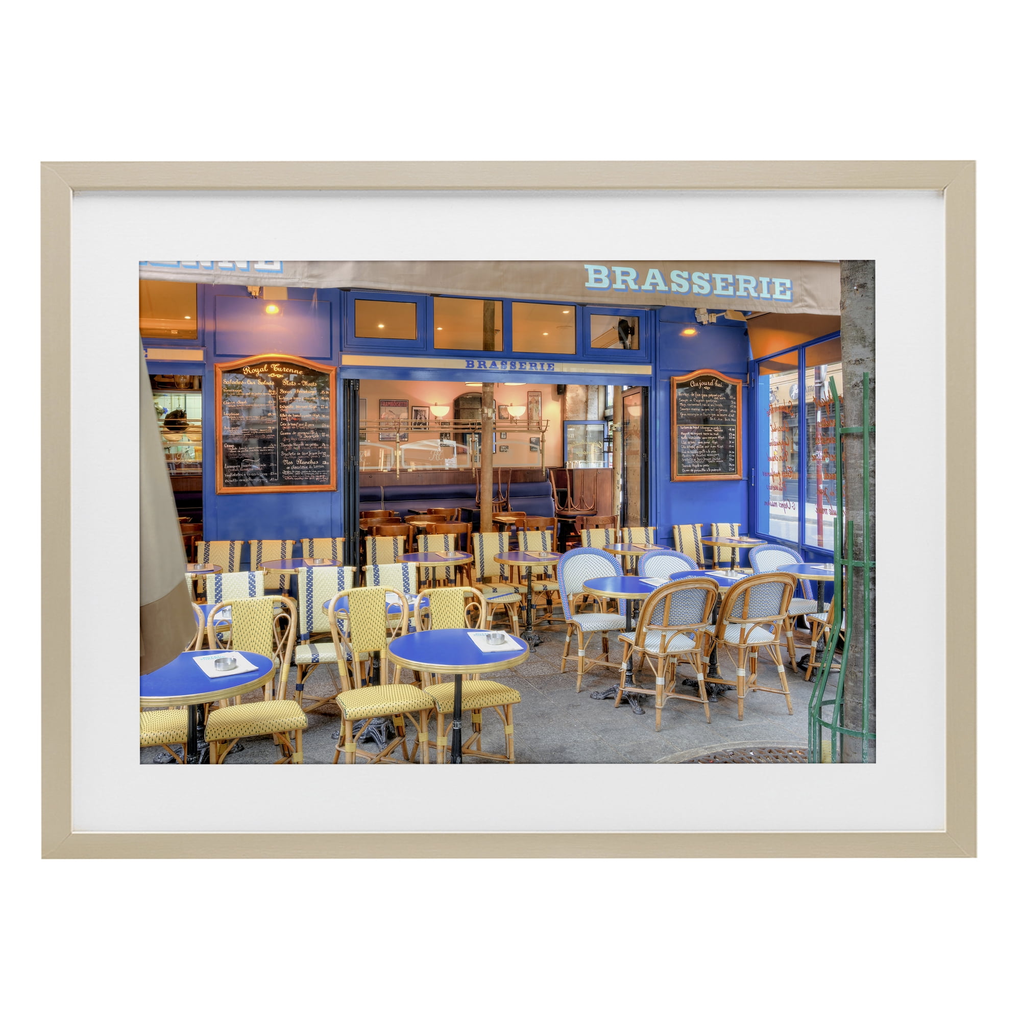 Stupell Industries Parisian Brasserie Terrace Birch Framed Print Under Glass, design by Alan Blaustein