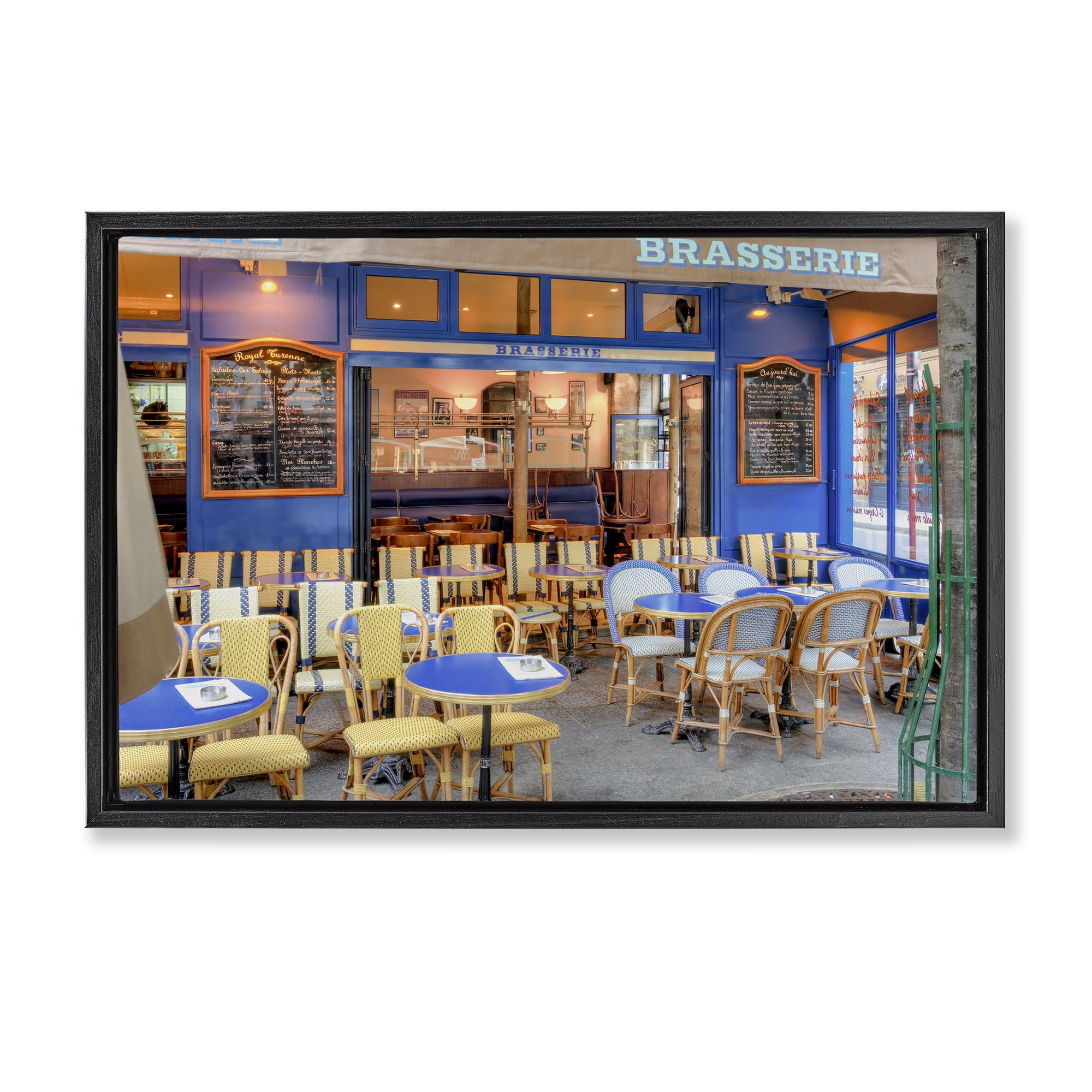 Stupell Industries Parisian Brasserie Terrace Black Framed Floater Canvas Wall Art, design by Alan Blaustein
