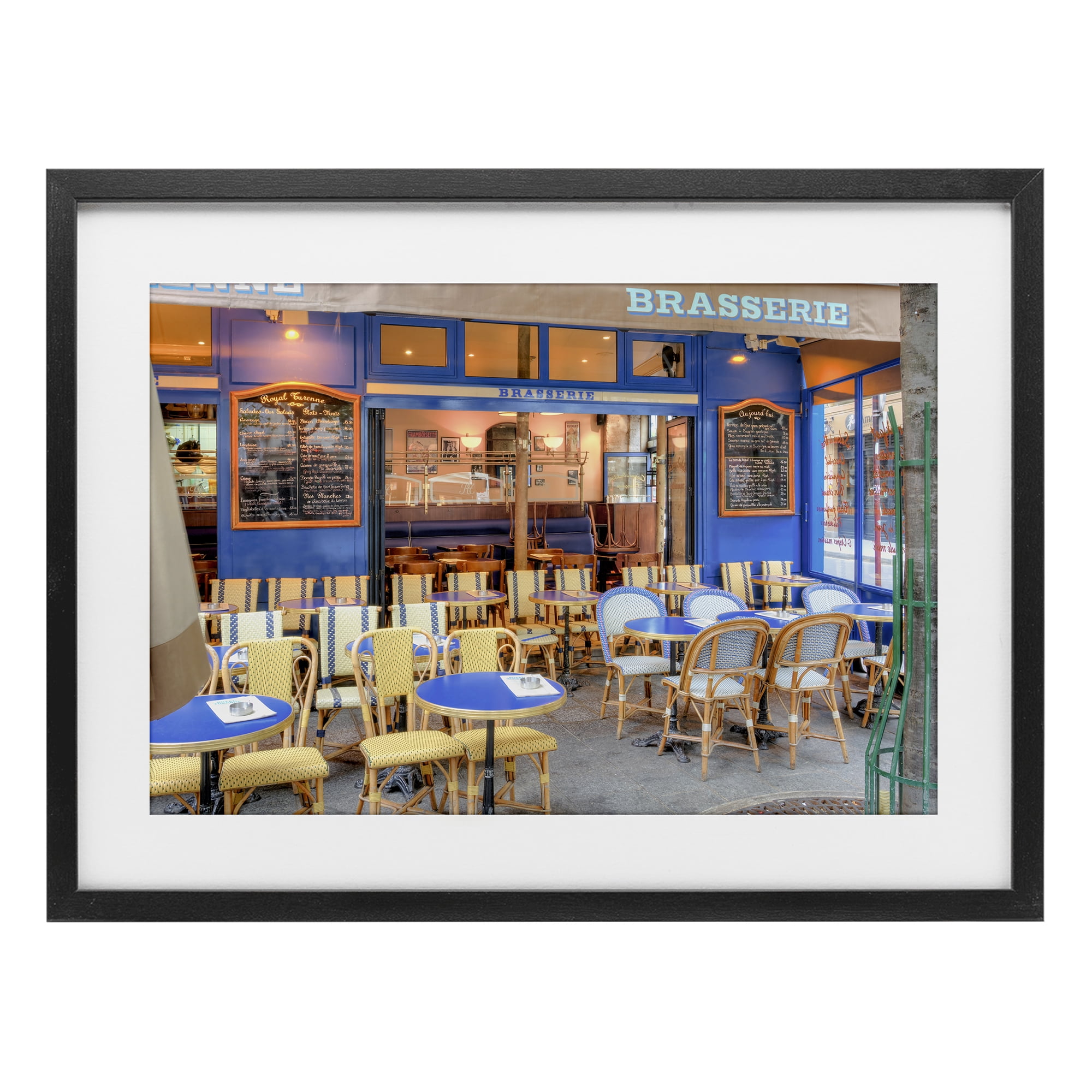 Stupell Industries Parisian Brasserie Terrace Black Framed Print Under Glass, design by Alan Blaustein