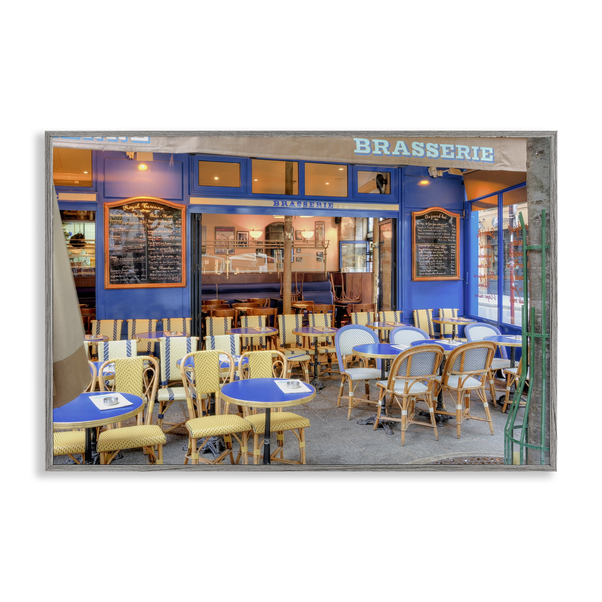 Stupell Industries Parisian Brasserie Terrace Gray Framed Giclee Art, design by Alan Blaustein