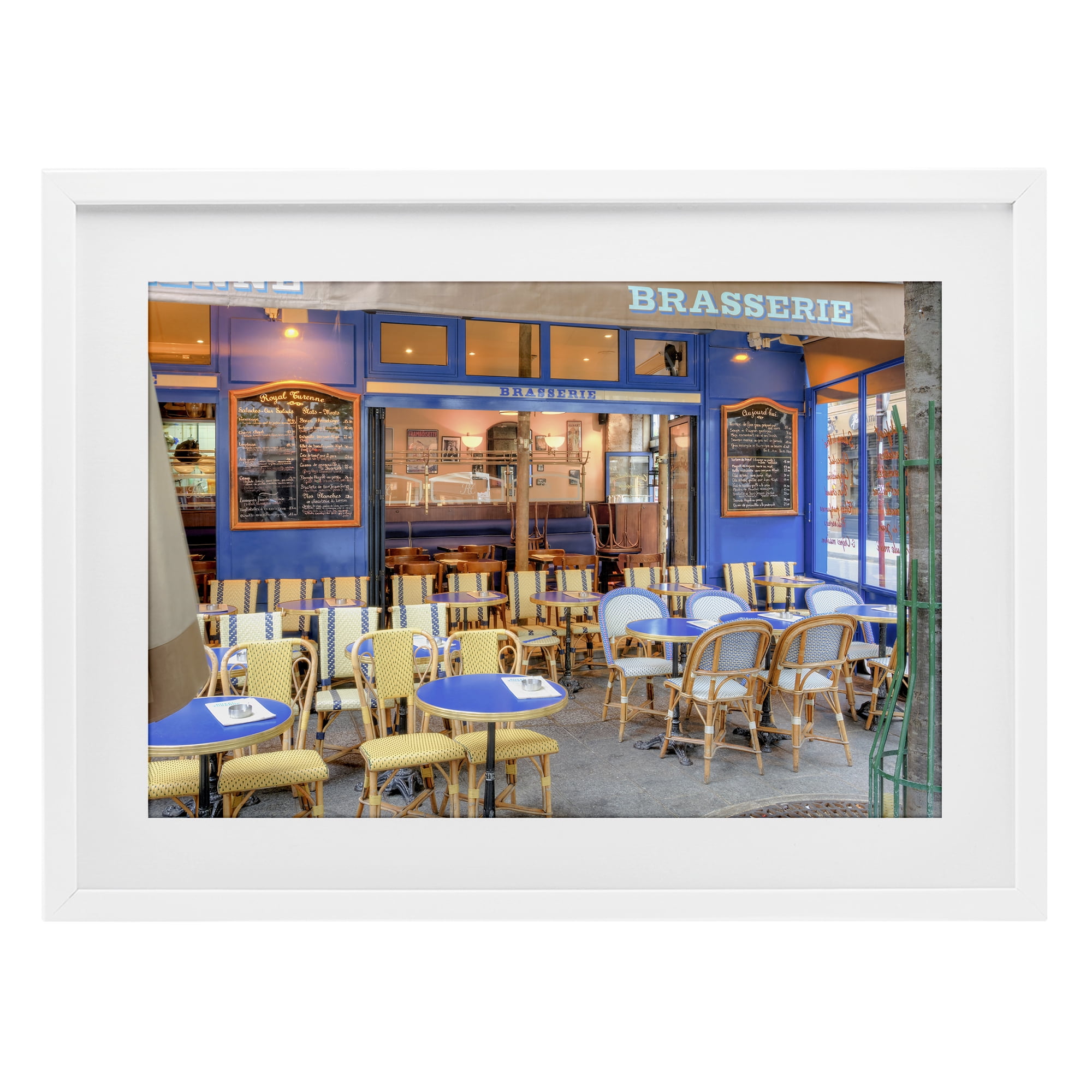 Stupell Industries Parisian Brasserie Terrace White Framed Print Under Glass, design by Alan Blaustein