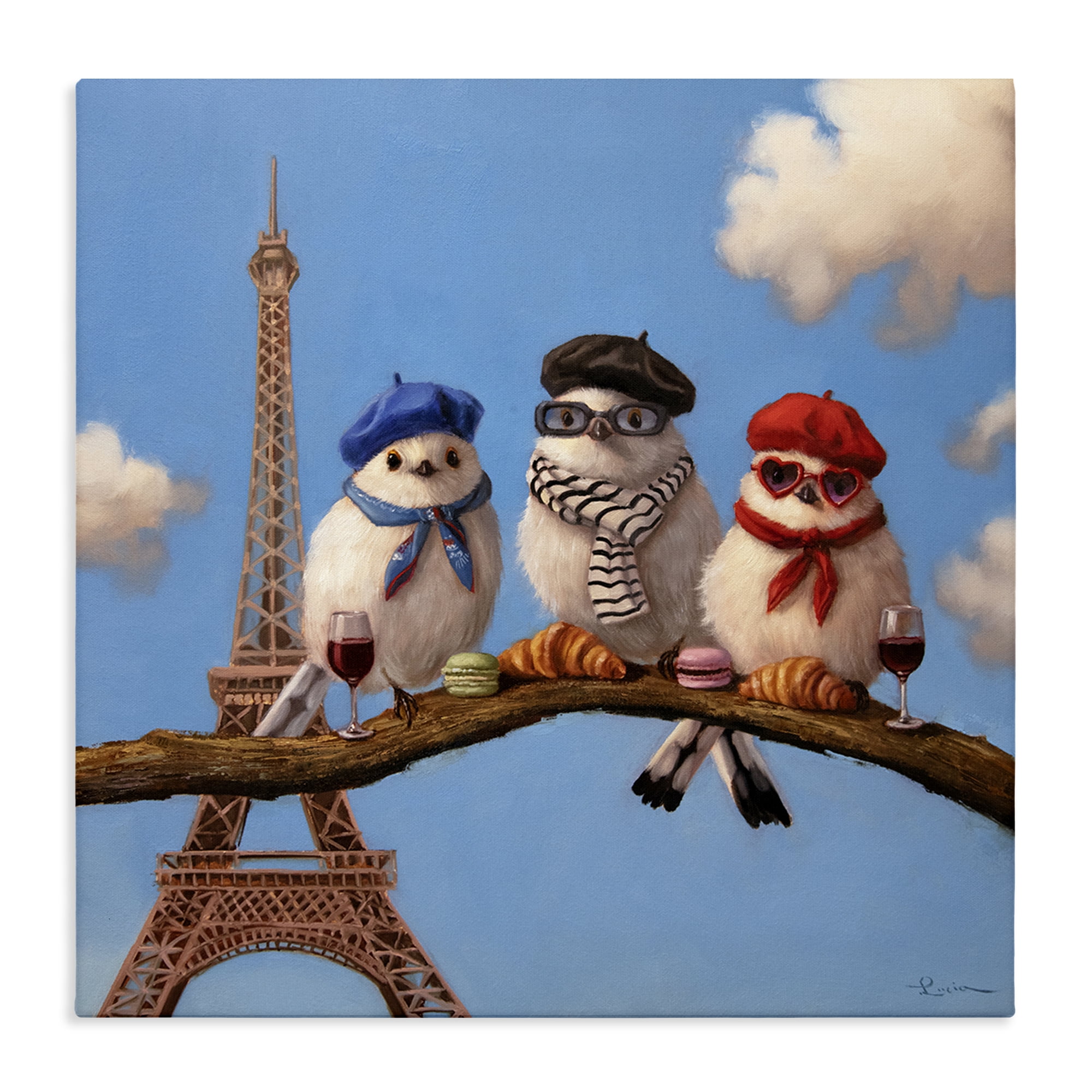 Stupell Industries Parisian Chic Birds in Paris Canvas Wall Art, design by Lucia Heffernan
