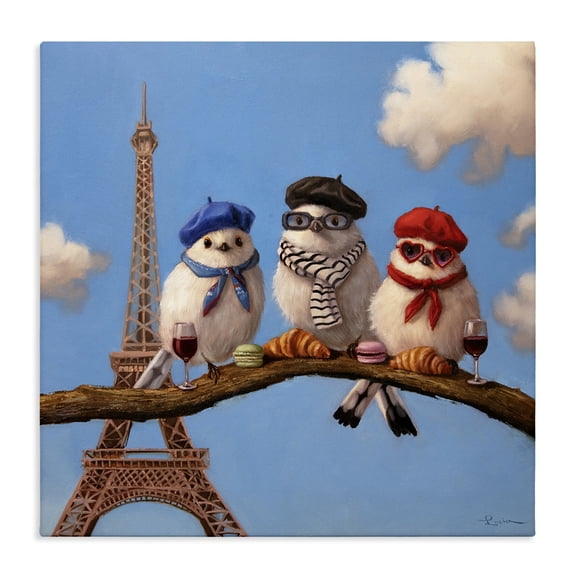 Stupell Industries Parisian Chic Birds in Paris Canvas Wall Art, design by Lucia Heffernan