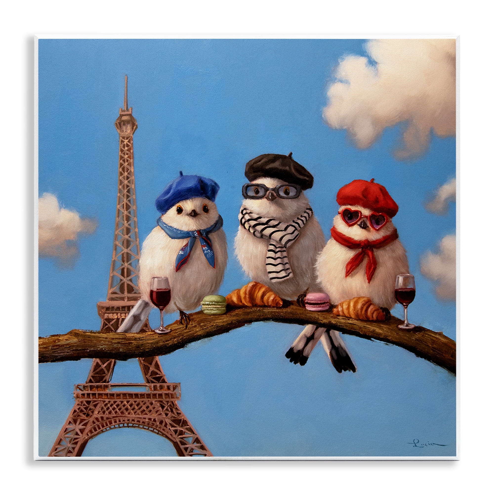 Stupell Industries Parisian Chic Birds in Paris Wall Plaque Art, design by Lucia Heffernan