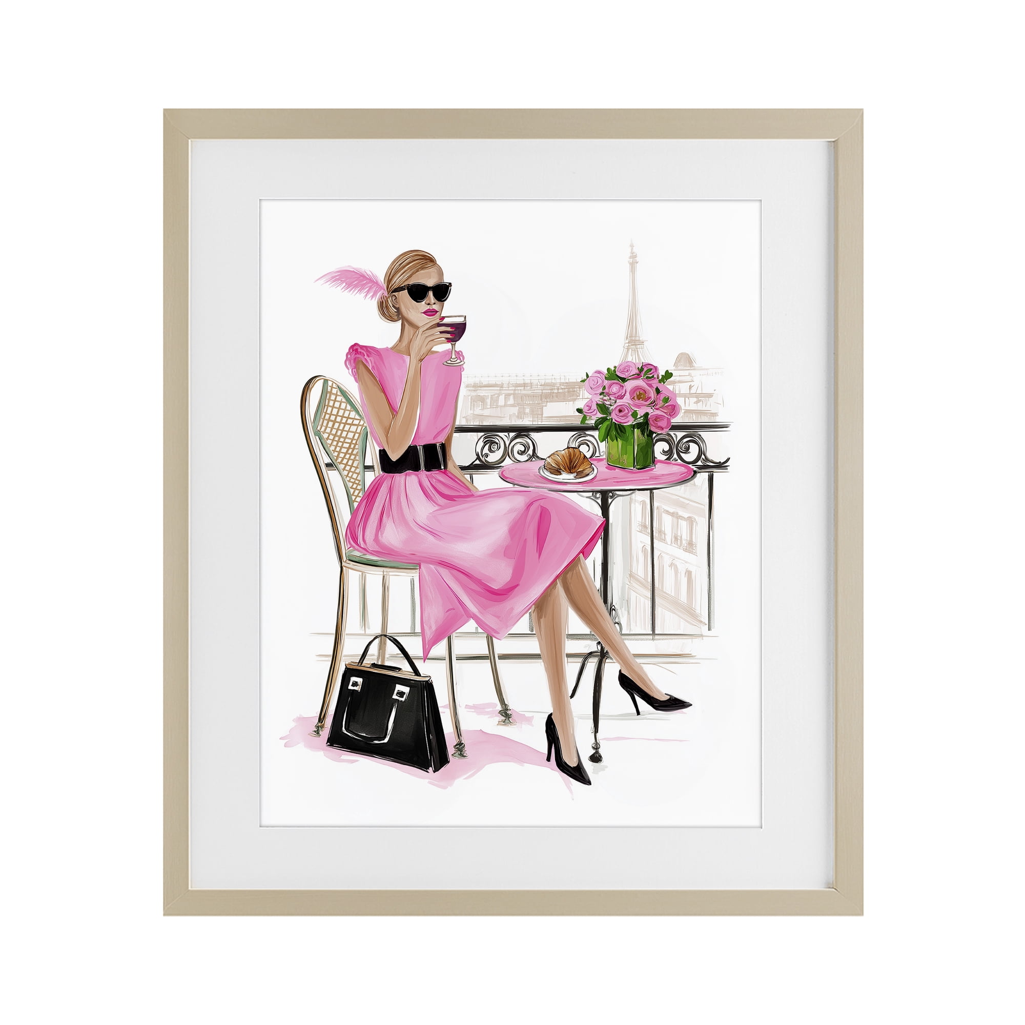 Stupell Industries Parisian Chic on Cafe Balcony Birch Framed Print Under Glass, design by Jess Stempel
