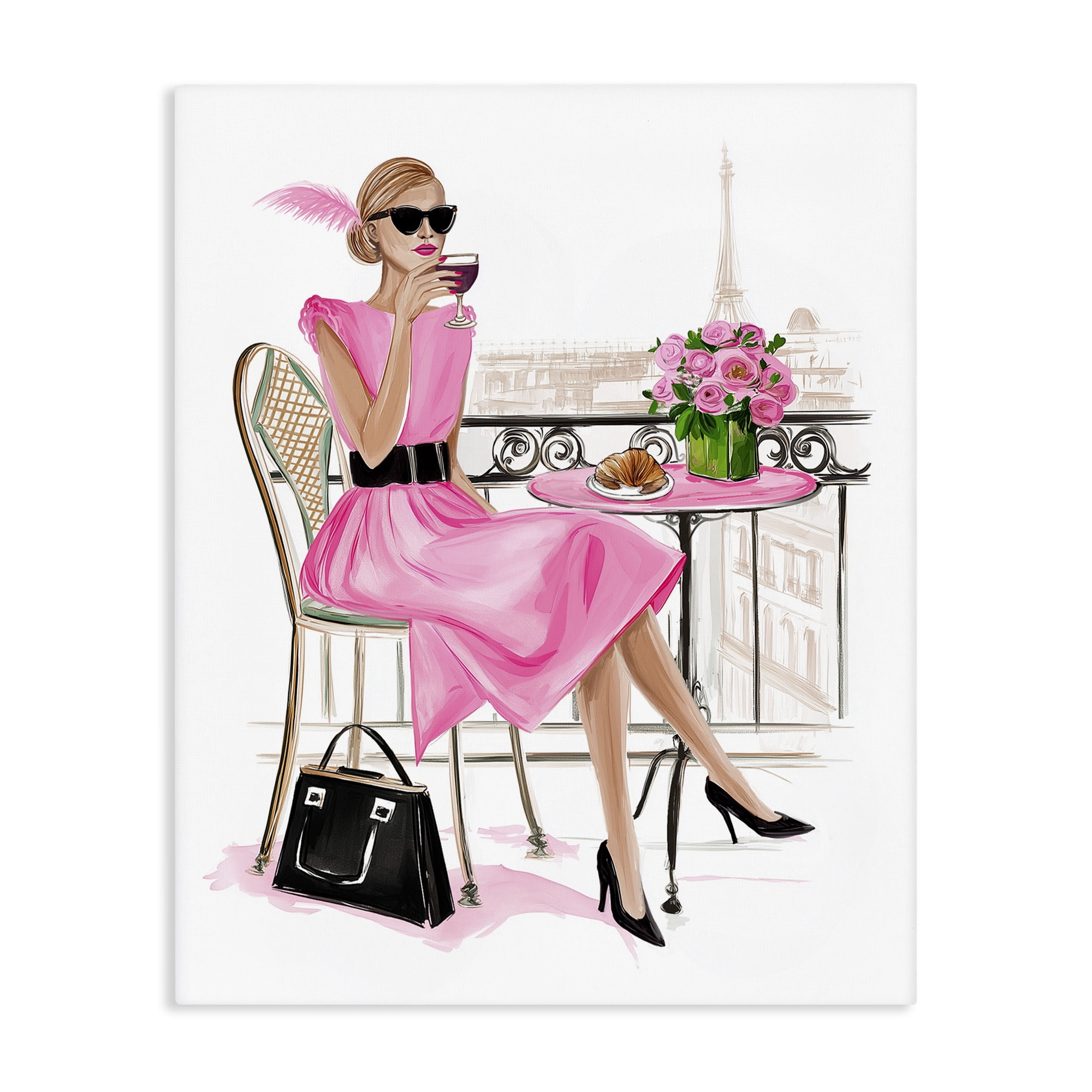 Stupell Industries Parisian Chic on Cafe Balcony Canvas Wall Art, design by Jess Stempel