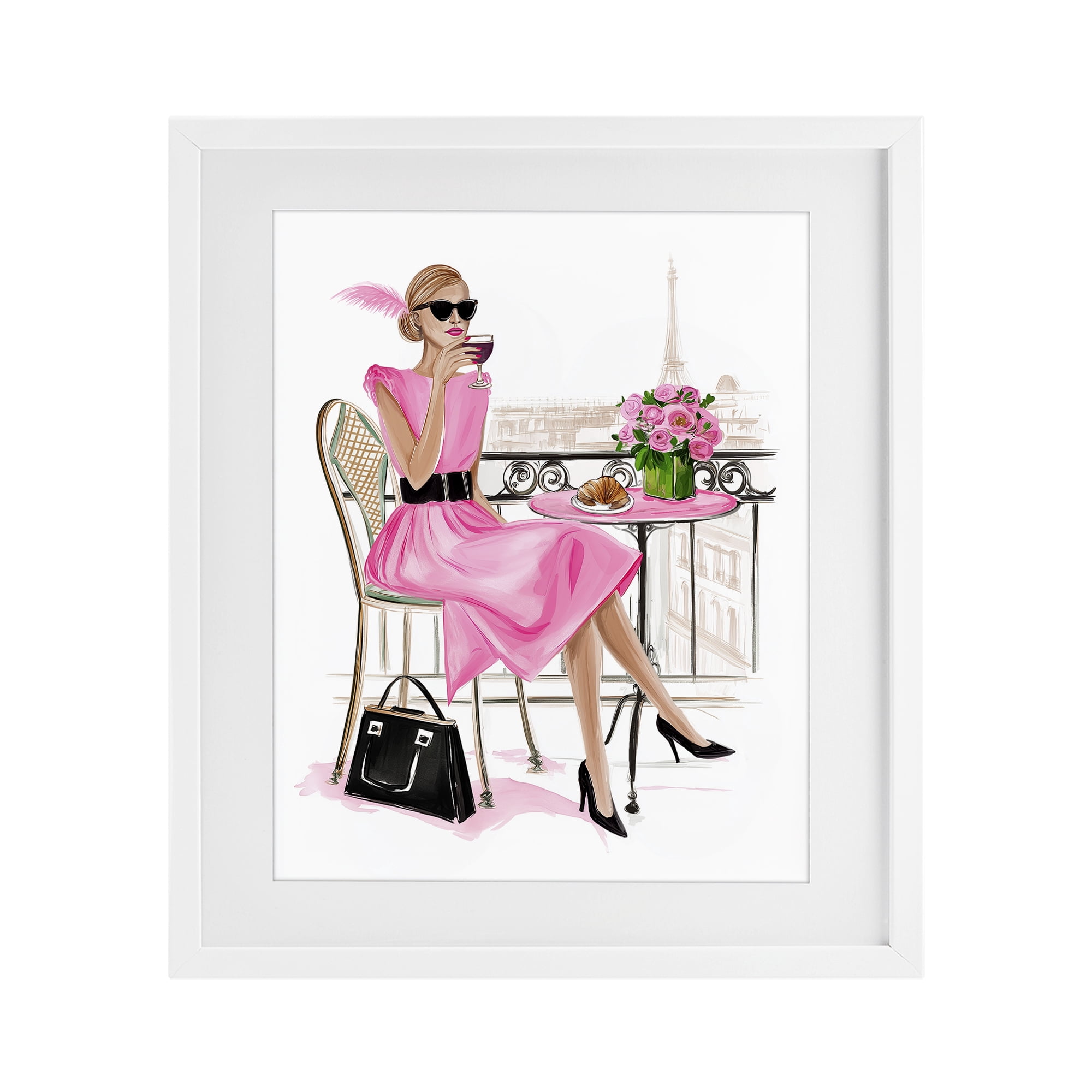 Stupell Industries Parisian Chic on Cafe Balcony White Framed Print Under Glass, design by Jess Stempel