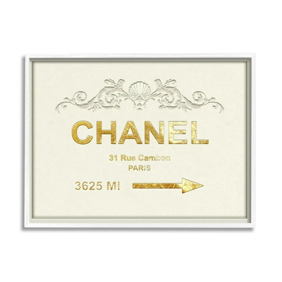 Stupell Industries Parisian Fashion Sign Distance from New York Graphic Art Framed Art Print Wall Art, 14x11, By Ziwei Li