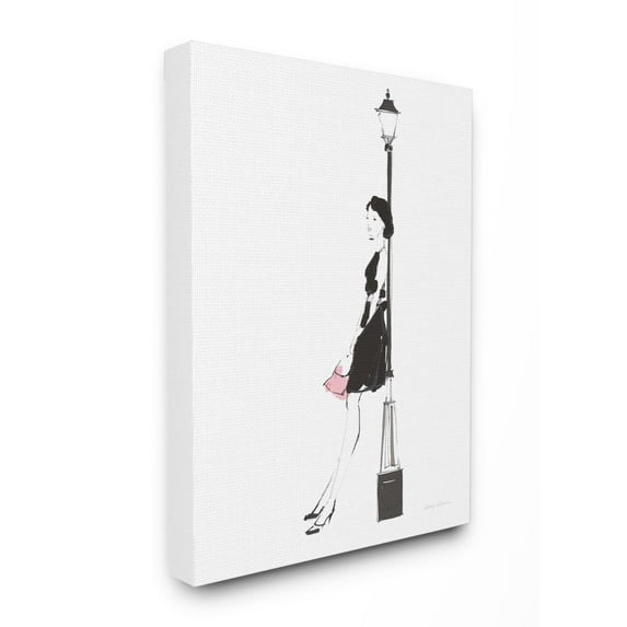 Stupell Industries Parisian Female Fashion Chic Light Post Sketch Canvas Wall Art Design by Avery Tillmon, 30" x 40"