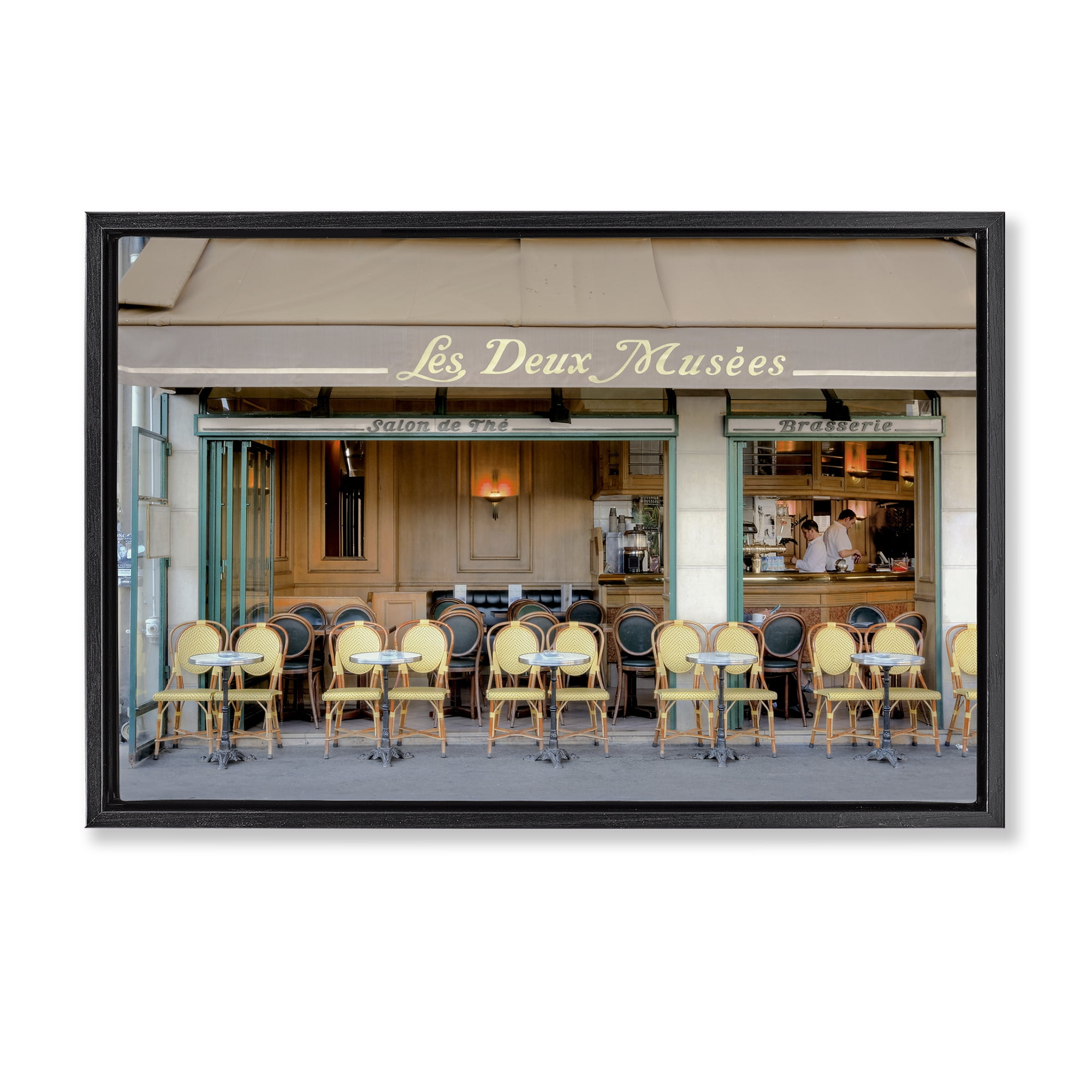 Stupell Industries Parisian Outdoor Seating Cafe Black Framed Floater Canvas Wall Art, design by Alan Blaustein