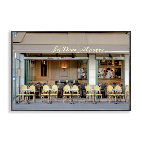 Stupell Industries Traditional Parisian Outdoor Seating Cafe Black Framed Giclee Art, 30 x 20, by Alan Blaustein