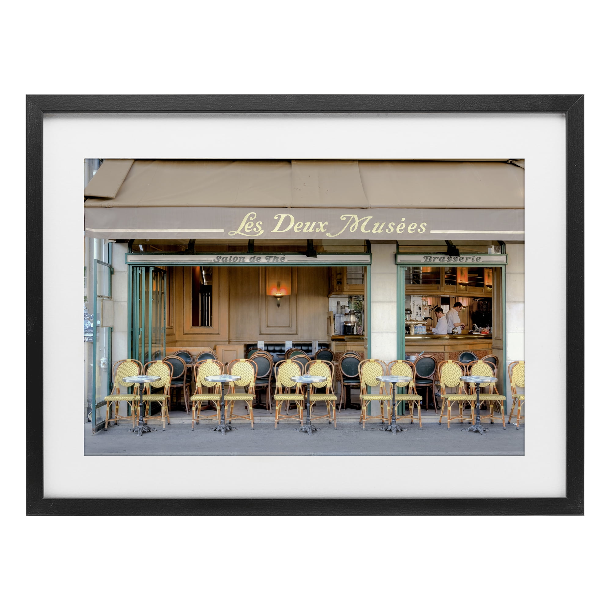 Stupell Industries Parisian Outdoor Seating Cafe Black Framed Print Under Glass, design by Alan Blaustein