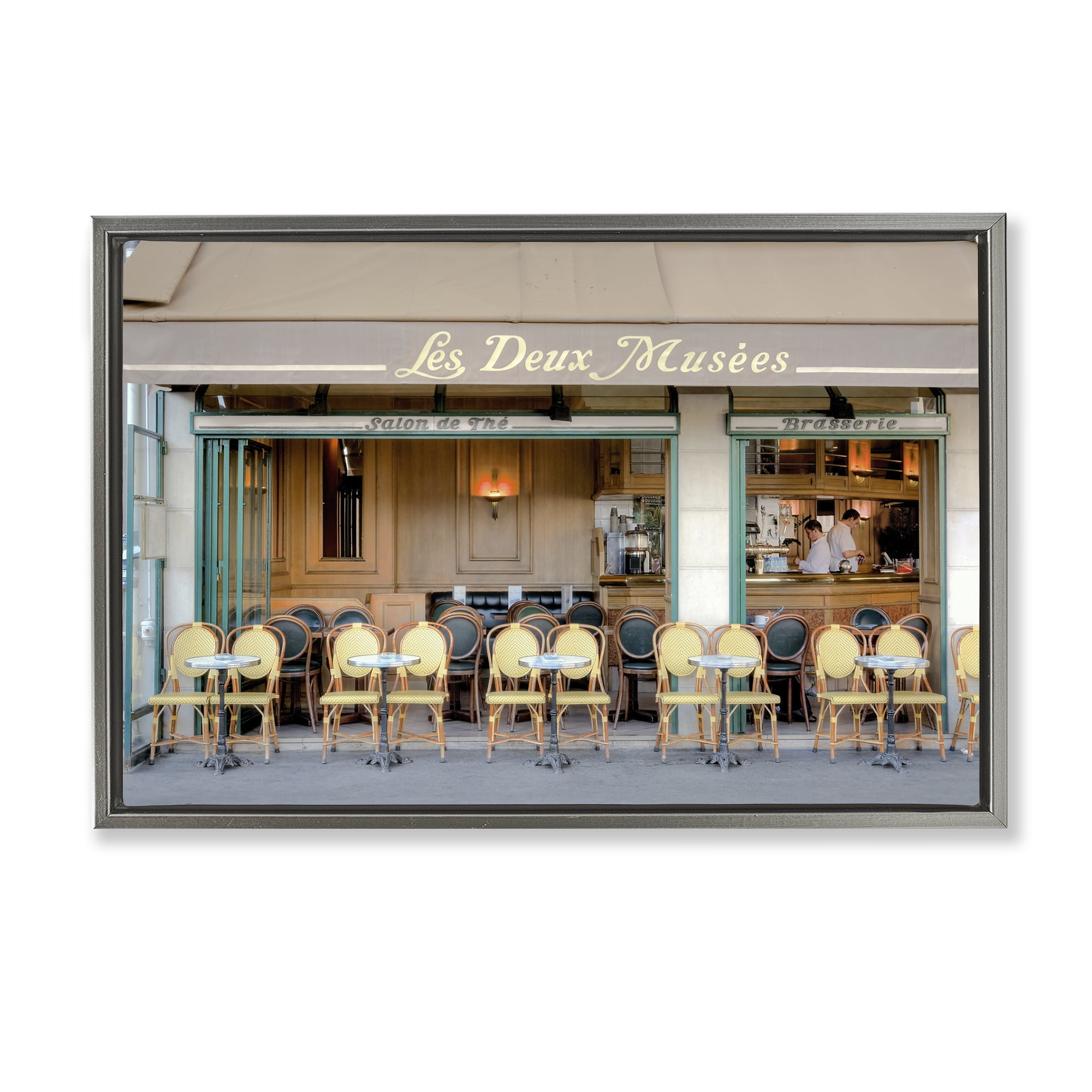 Stupell Industries Parisian Outdoor Seating Cafe Gray Framed Floater Canvas Wall Art, design by Alan Blaustein